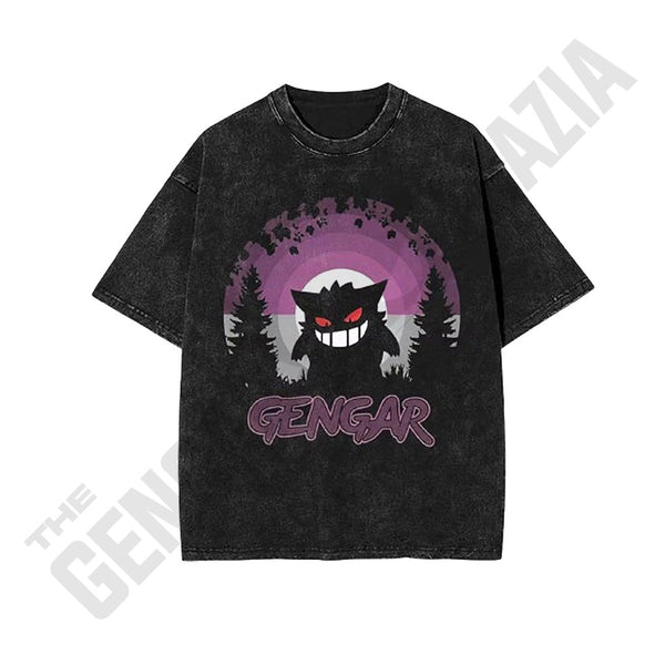 Retro Dark Night Gengar Short Sleeve T-Shirt