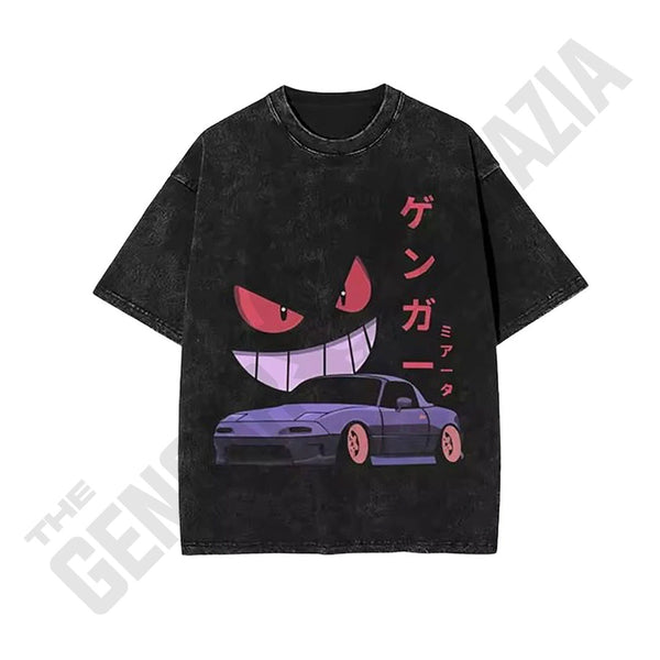 Gengar Evil Eye Car Printed T-Shirt