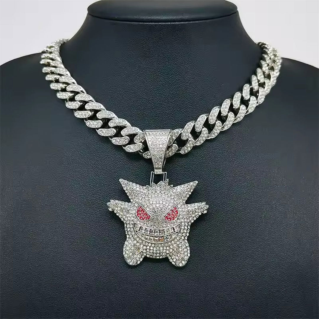 Trendy The Gengar Fashion Rhinestone Necklace