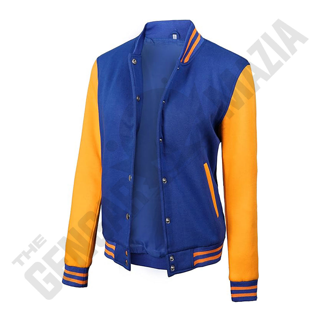 Women's Letterman Blue Varsity Jacket