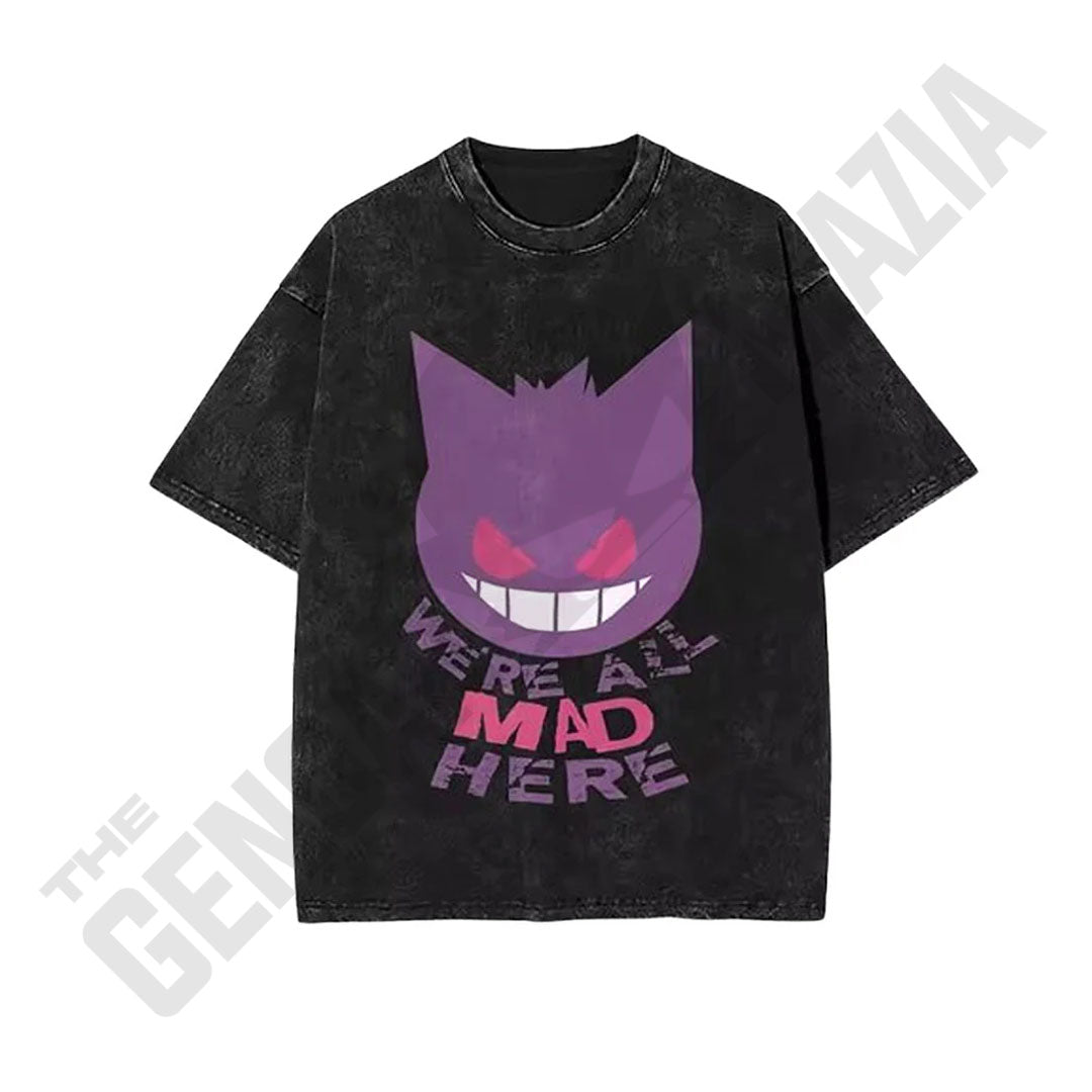 Gengar Anime Ghost Print Casual T-Shirt