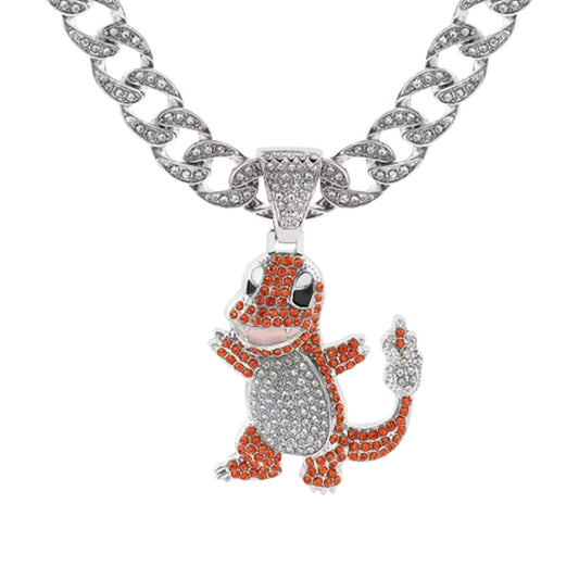 The Firey Charmander Iced Out Necklace