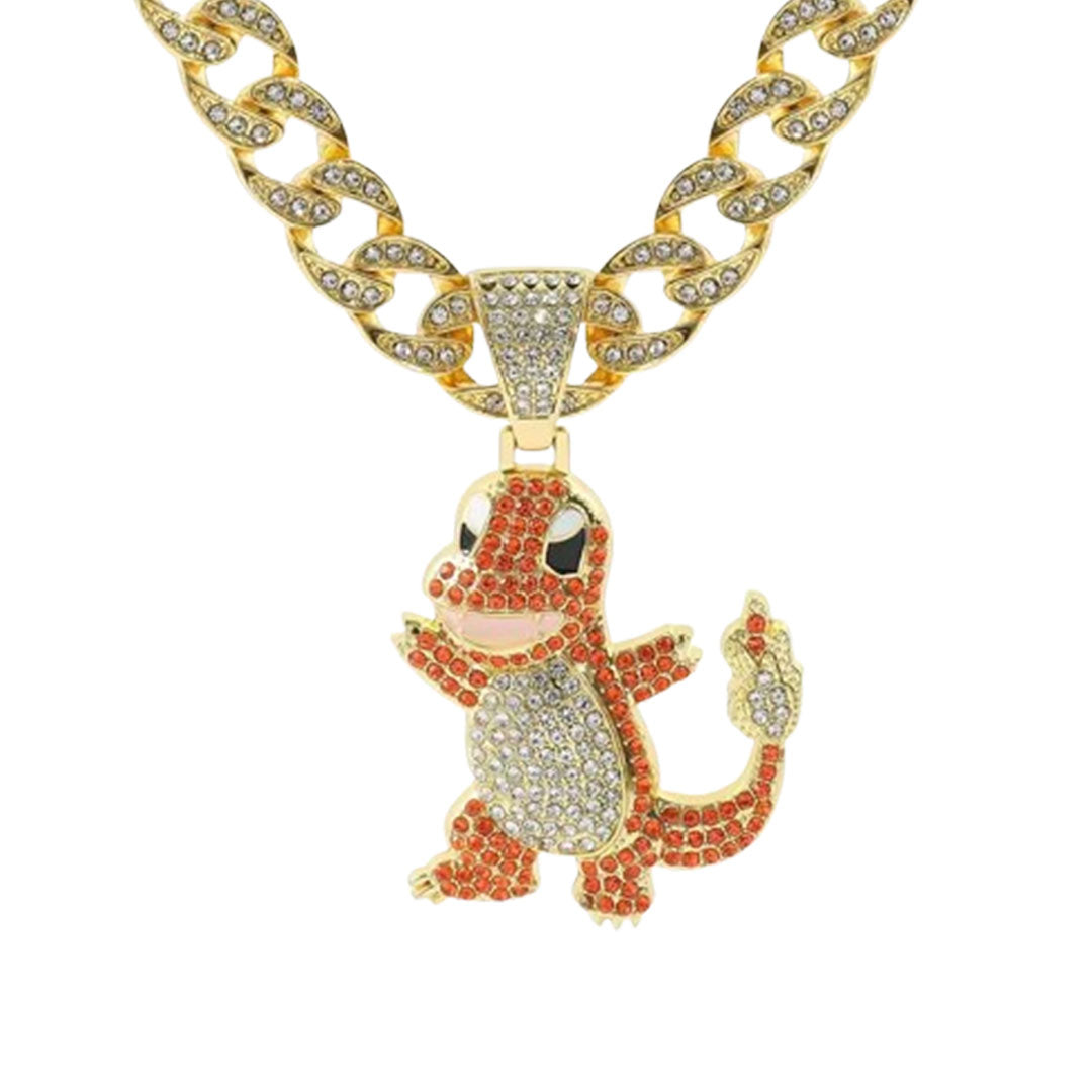The Firey Charmander Iced Out Necklace