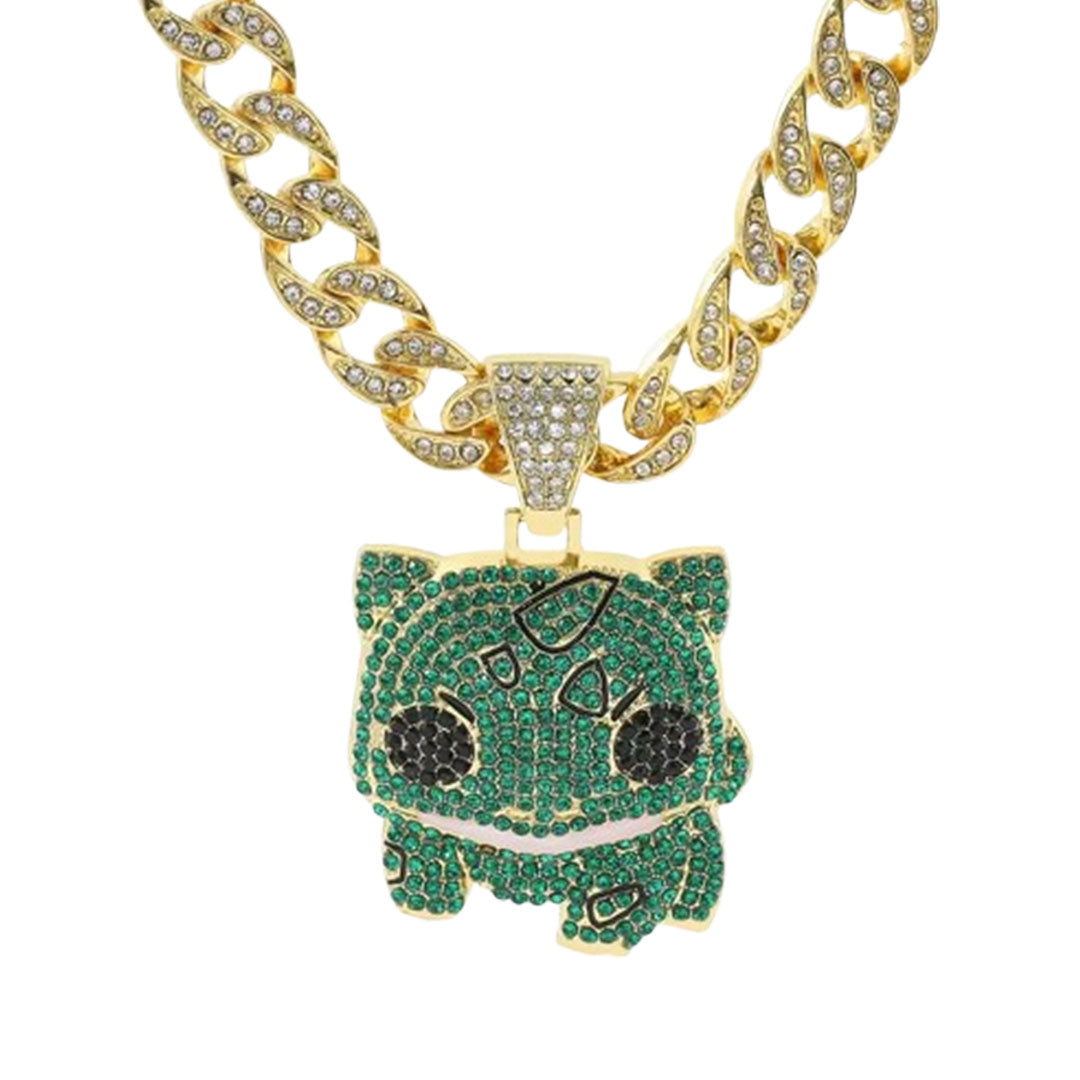 The Bulbasaur Diamond Crusted Necklace