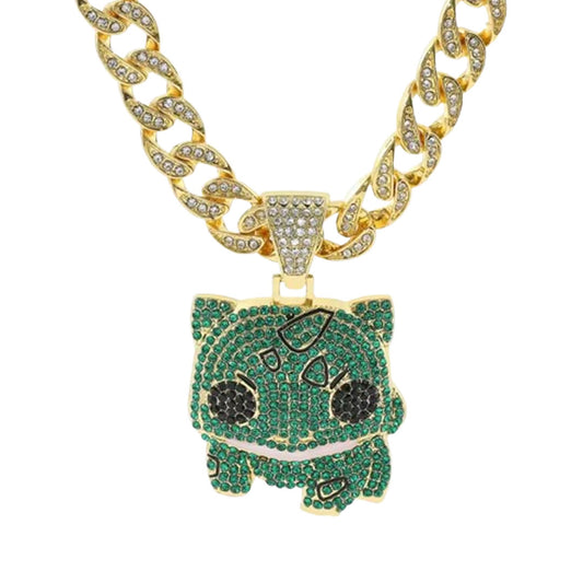 The Bulbasaur Diamond Crusted Necklace