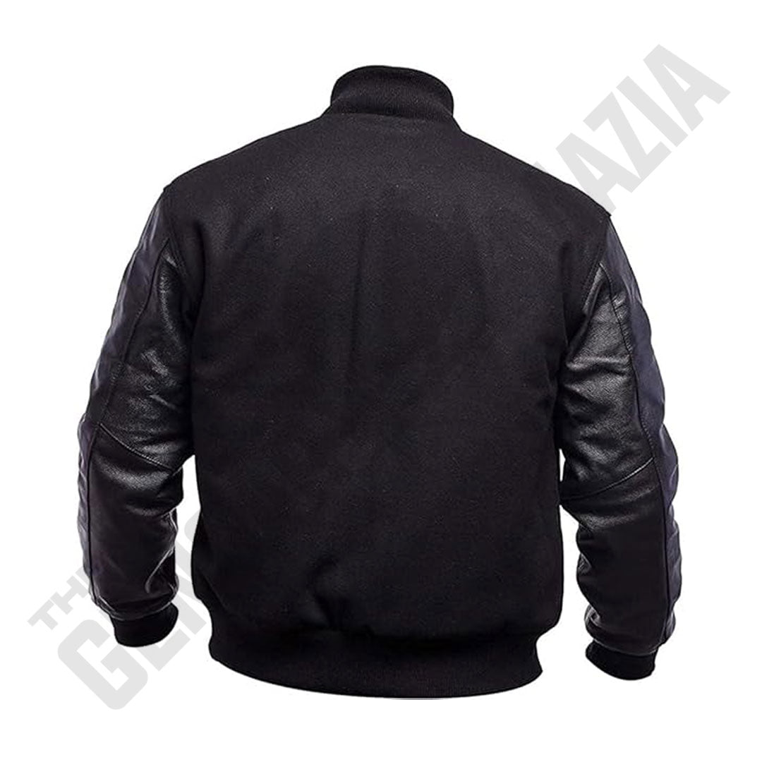 Men's All Black Varsity Jacket