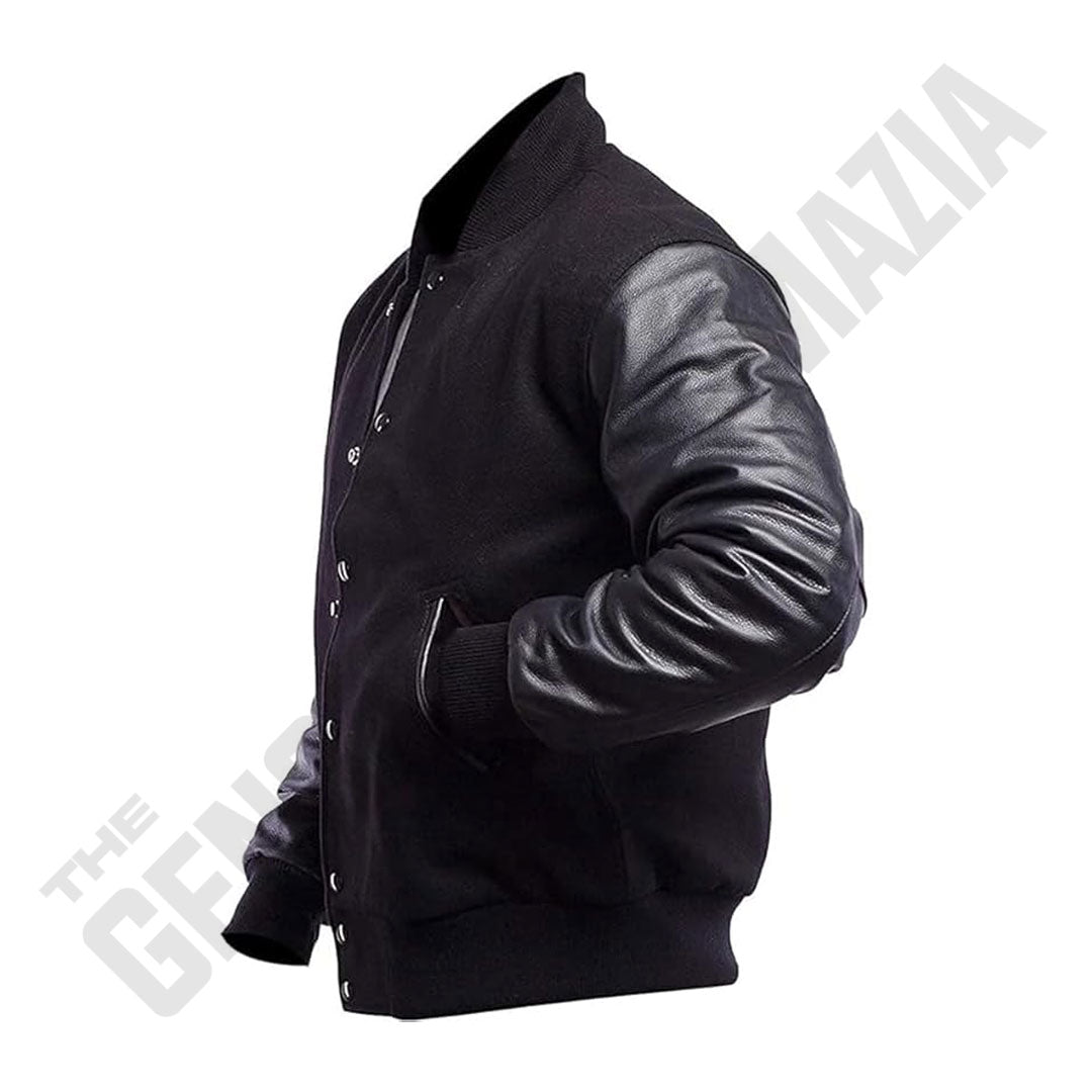 Men's All Black Varsity Jacket
