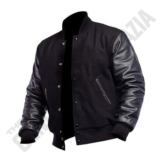 Men's All Black Varsity Jacket