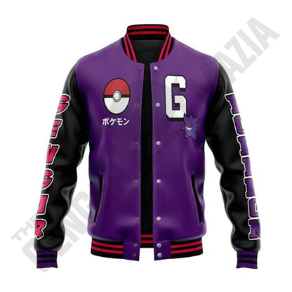 Gengar Pokemon Full Zip Baseball Jacket