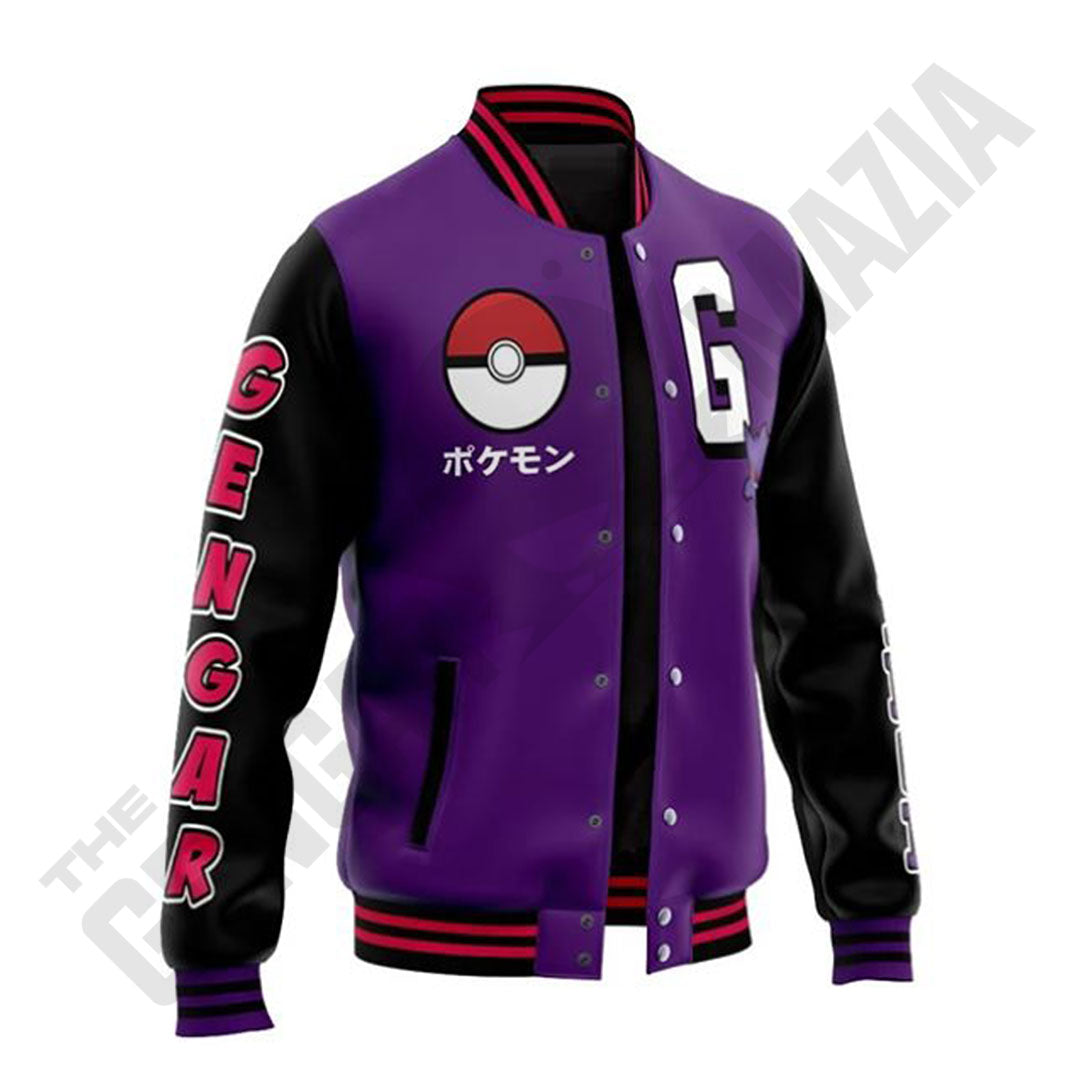 Gengar Pokemon Full Zip Baseball Jacket