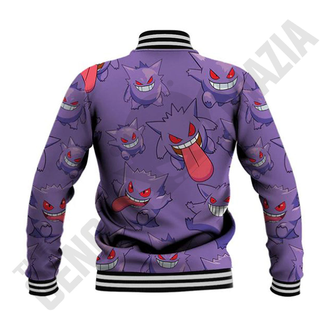 Baseball Gengar Pokemon Pattern Style Bomber Jacket