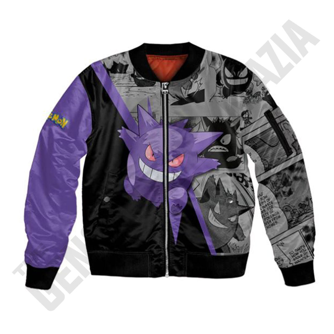 Gengar Pokemon Full Zip Varsity Jacket