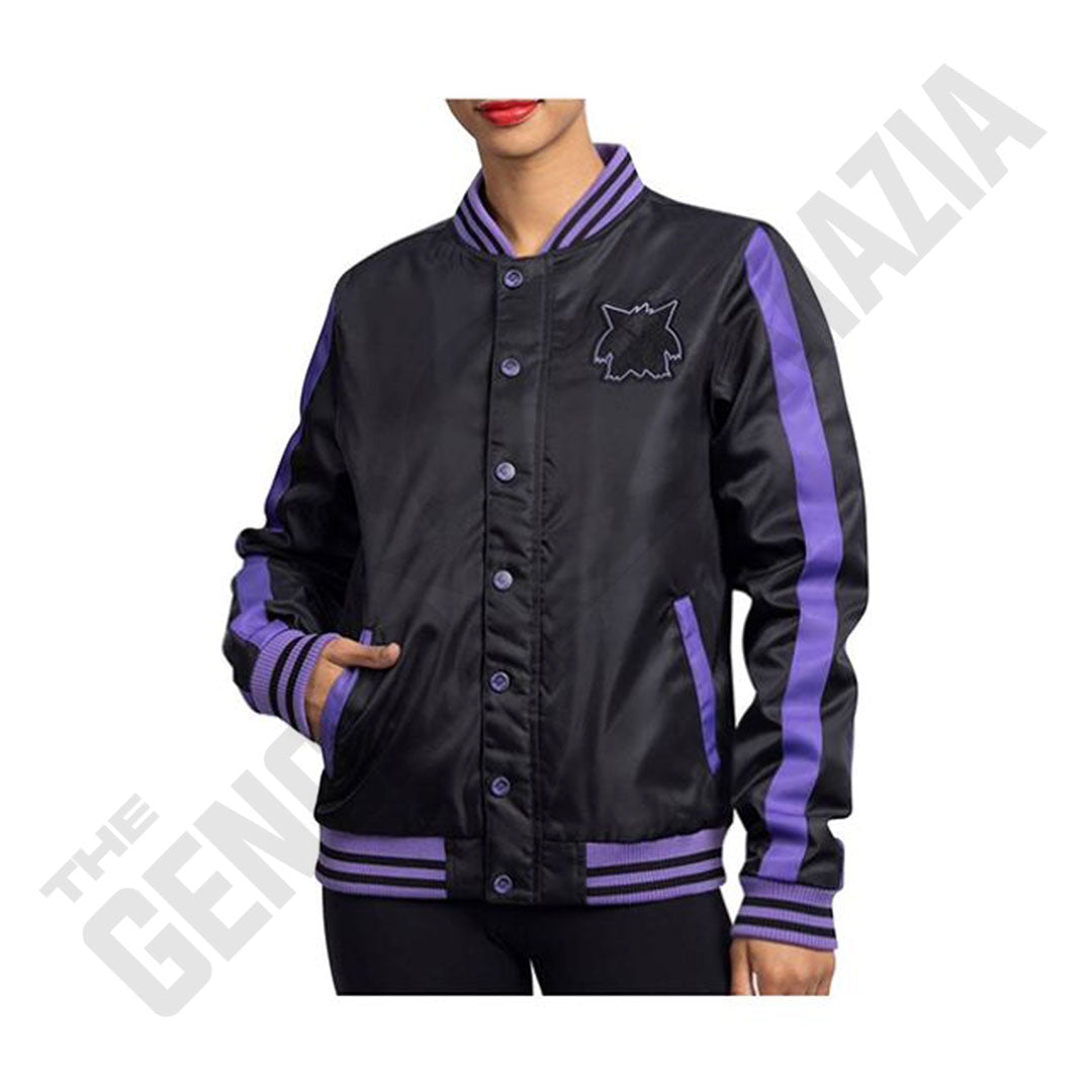Snap Down Insulated Unisex Gengar Anime Varsity Jacket