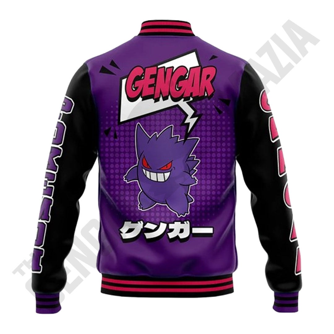 Gengar Pokemon Full Zip Baseball Jacket