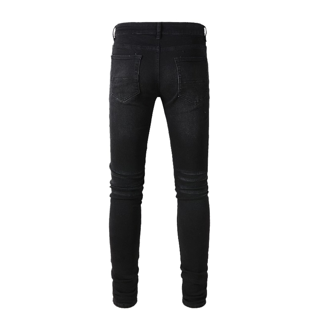 Men's Printed Patchwork Streetwear Denim Jeans