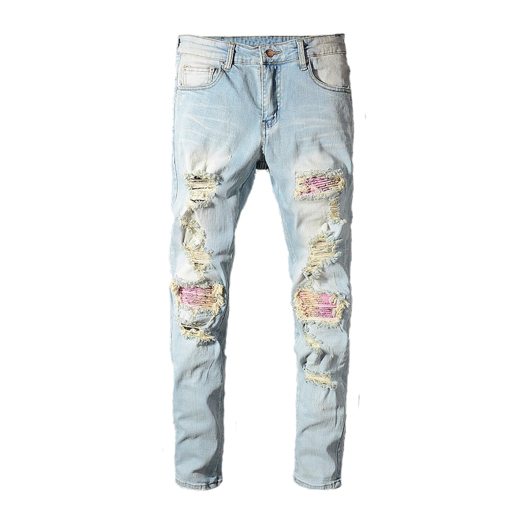 Men's Crystal Light Blue Stretch Denim Jeans
