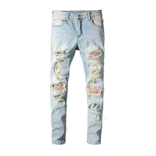 Men's Crystal Light Blue Stretch Denim Jeans